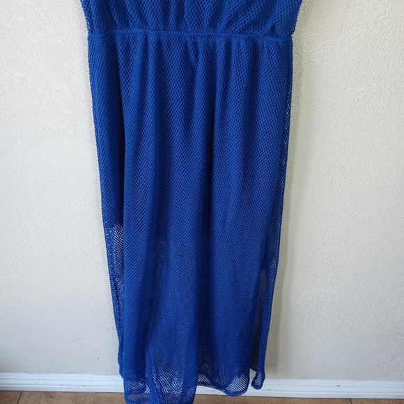 5 for $25❤ Maxi Fish Net Dress Royal Blue - Picture 3 of 3
